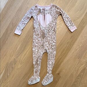 Carter's Pink and Brown Floral Heart Footie